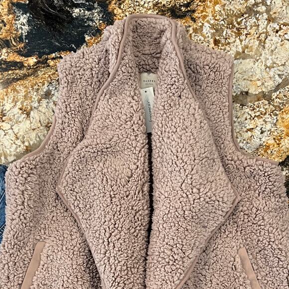 NWT Francesca's Harper Heritage Rose Pink Wubby Open Cardigan Vest - Picture 3 of 10